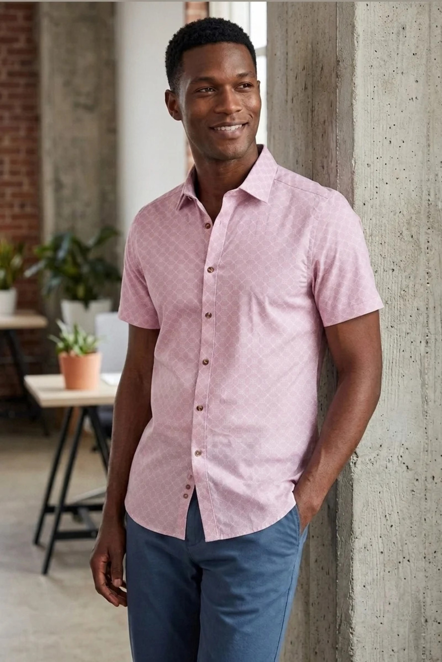 Paisley & Gray Pink/White Geo Sawyer Shirt/17884